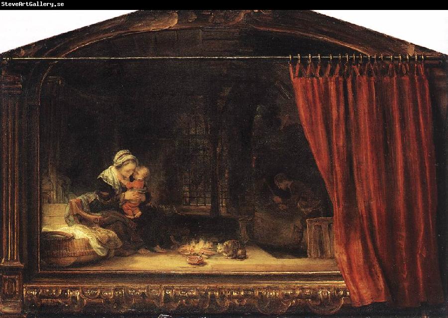 REMBRANDT Harmenszoon van Rijn The Holy Family with a Curtain